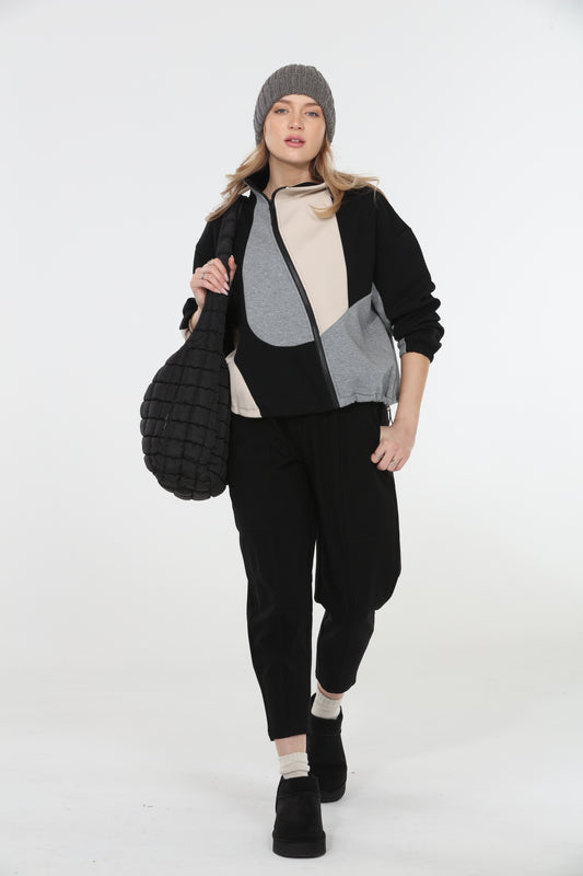 Colorblock Zip-Up Sweatshirt