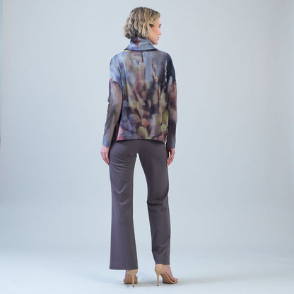 Cozy Knit - Tipped Hem Sweater - Watercolor Garden