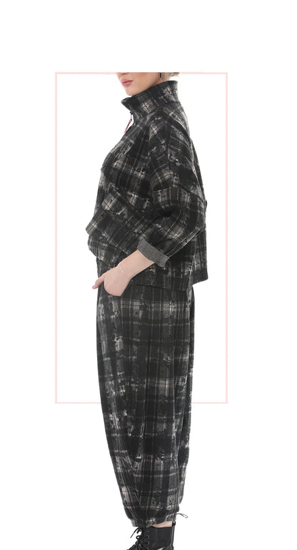 Women's Plaid Half-Zip Top