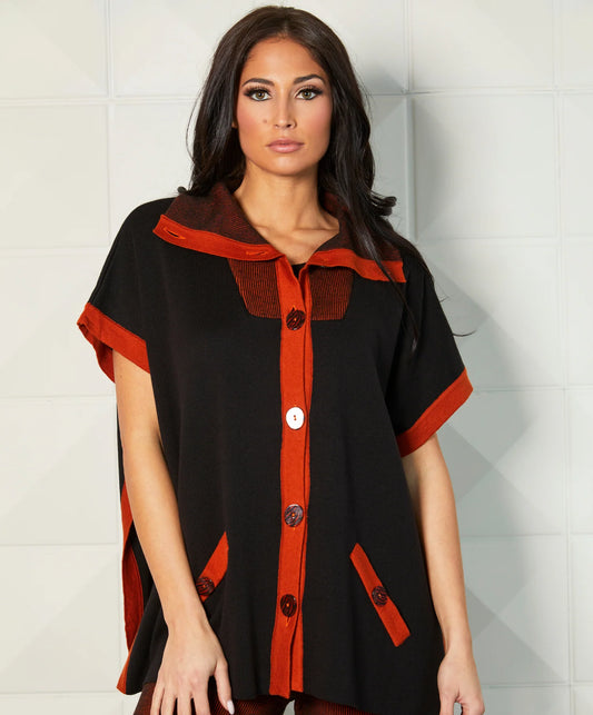 Poncho Black Multi