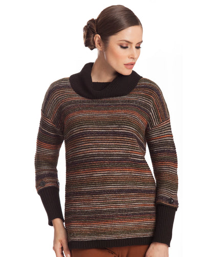 Striped Detachable Sleeve Pullover