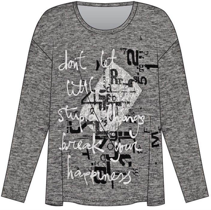 EMBELLISHED FOIL PRINT TOP