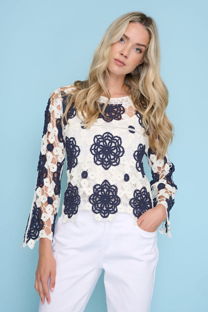 Two-Tone Crochet Top