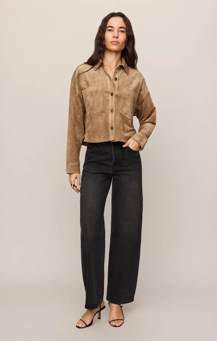 All Day Cropped Suede Jacket