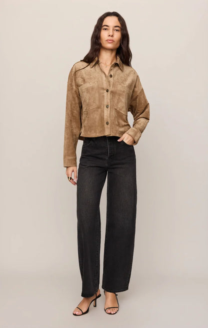 All Day Cropped Suede Jacket