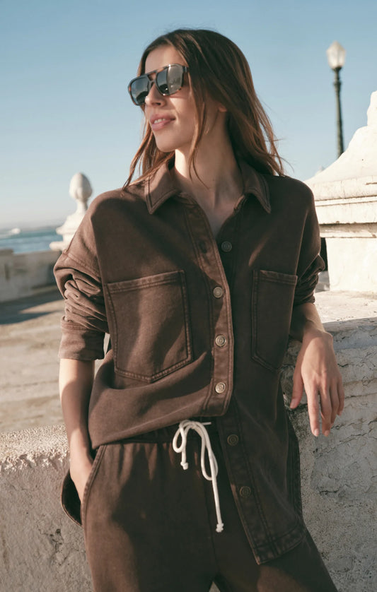 All Day Knit Jacket Dark Chocolate