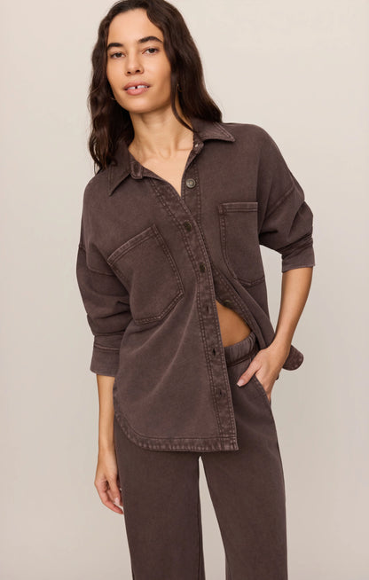 All Day Knit Jacket Dark Chocolate