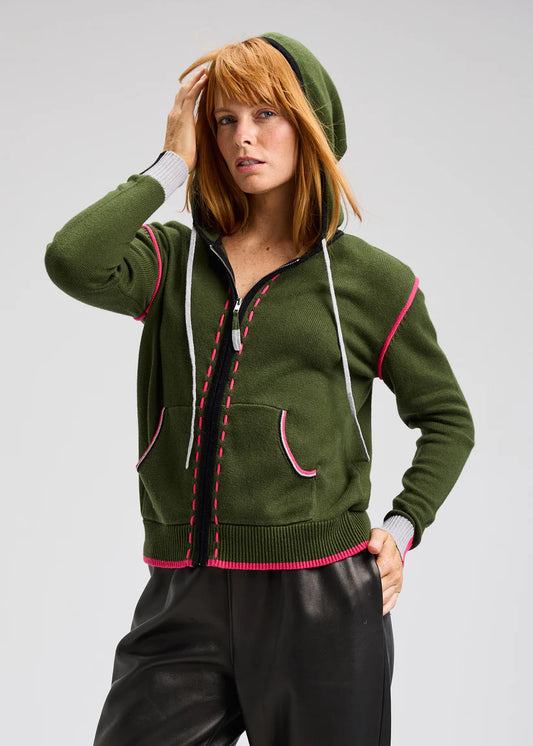 Olive Zip-Up Hoodie