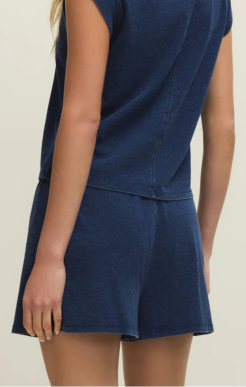Scout Jersey Denim Short- Indigo
