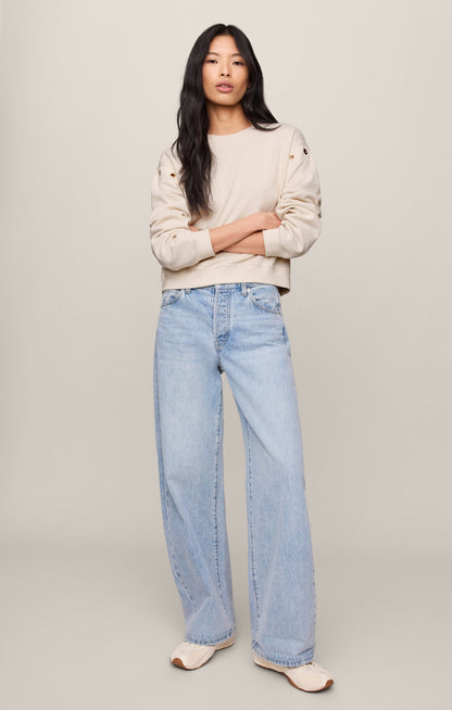 Axel Grommet Sweatshirt Sandstone Top
