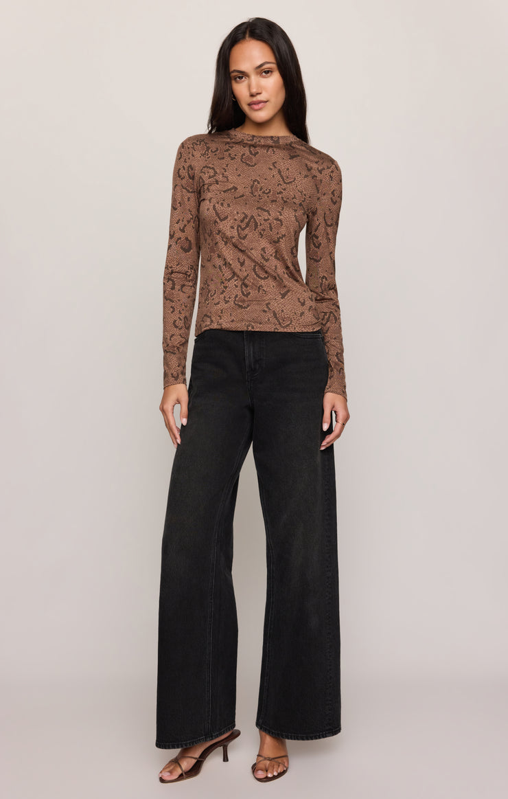 Onyx Snake Long Sleeve Top