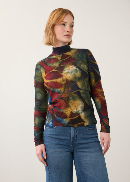 Long Sleeve Mock Neck Top, Autumnal