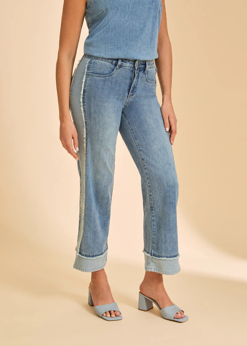 Olivia Wide Ankle Denim- Light Wash