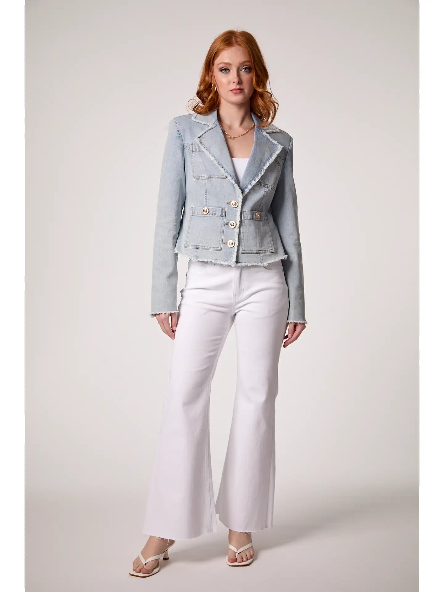 Logan Frayed Blazer- Panama