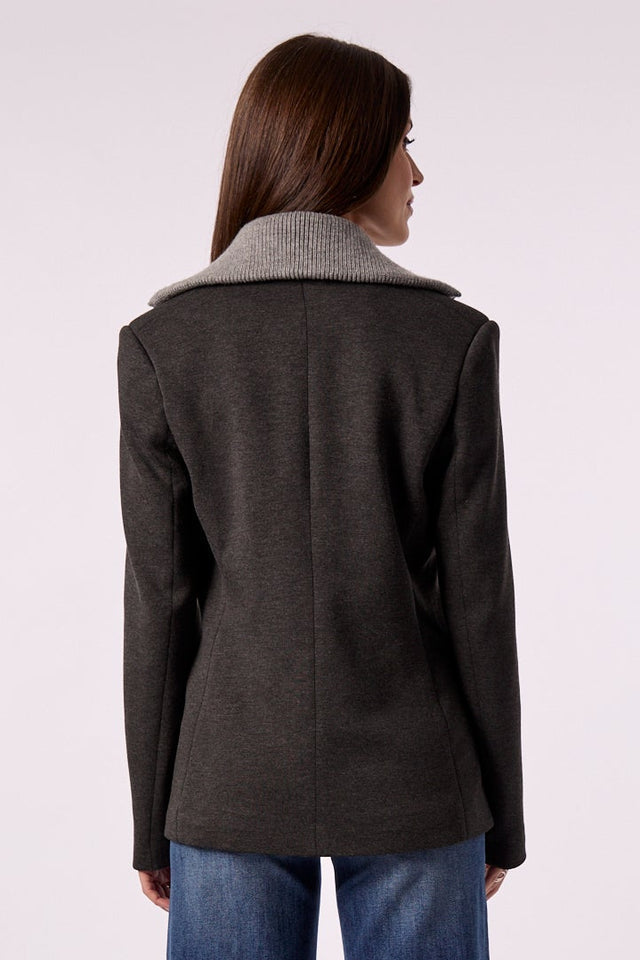 Colette Blazer With Sweater Insert in Heather Grey