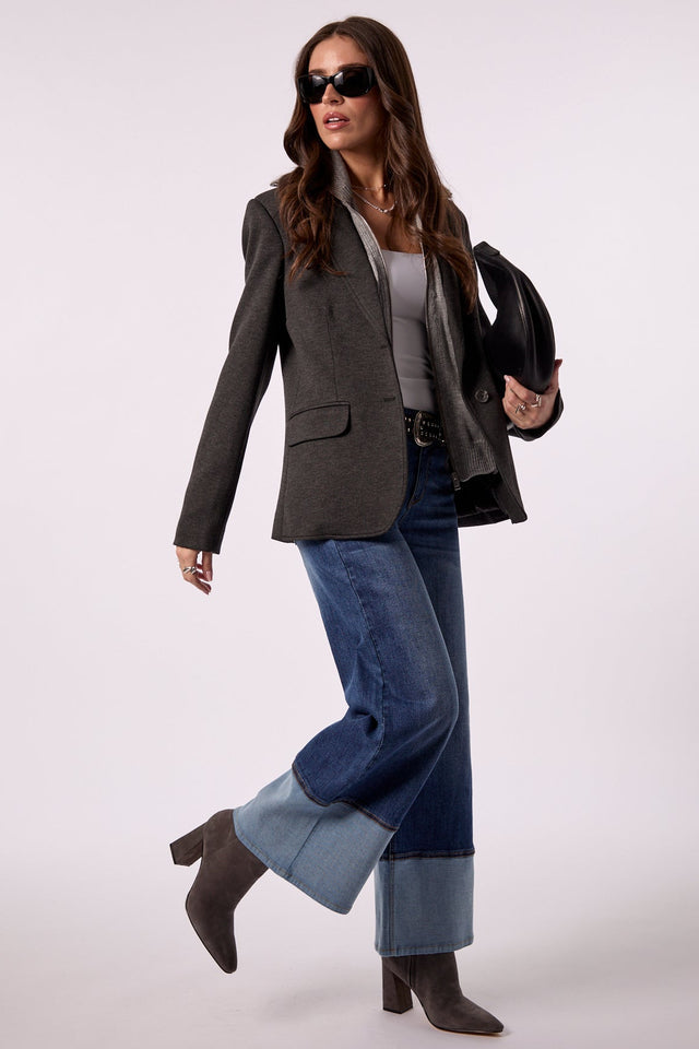 Colette Blazer With Sweater Insert in Heather Grey