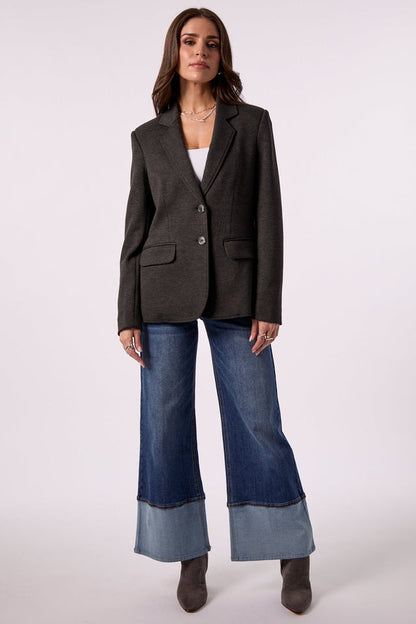 Colette Blazer With Sweater Insert in Heather Grey