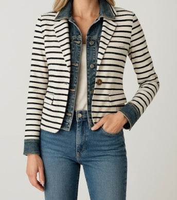 clarissa mixed media denim jacket