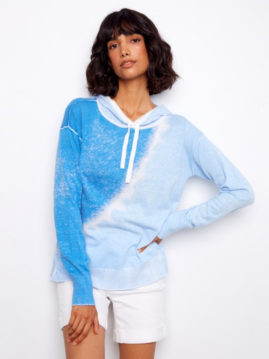 Reverse Print Hoodie Sweater Cloud
