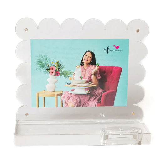 nora fleming clearly a-nora-ble scalloped acrylic frame