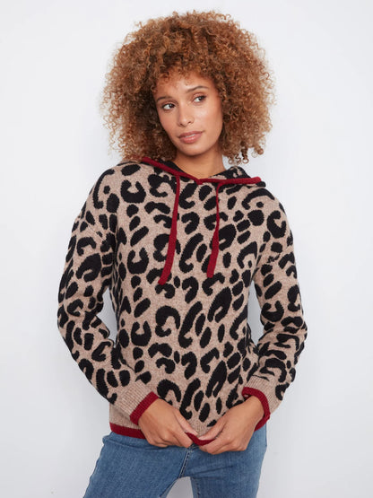 Printed Hoodie Sweater - Animal