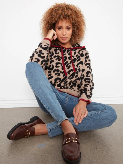 Printed Hoodie Sweater - Animal