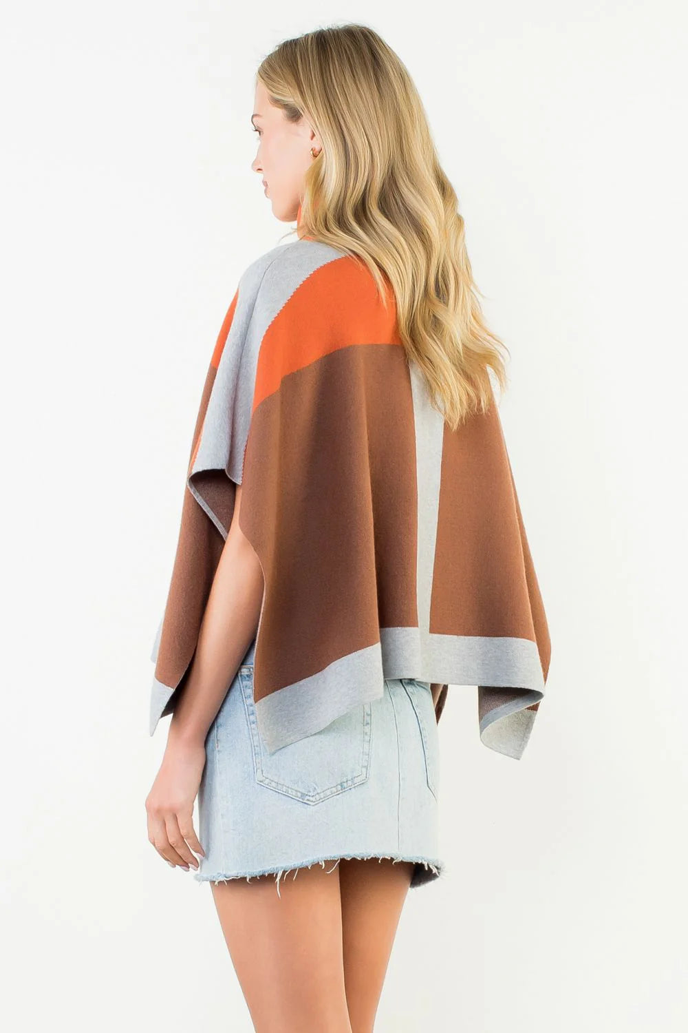 Colorblock Poncho
