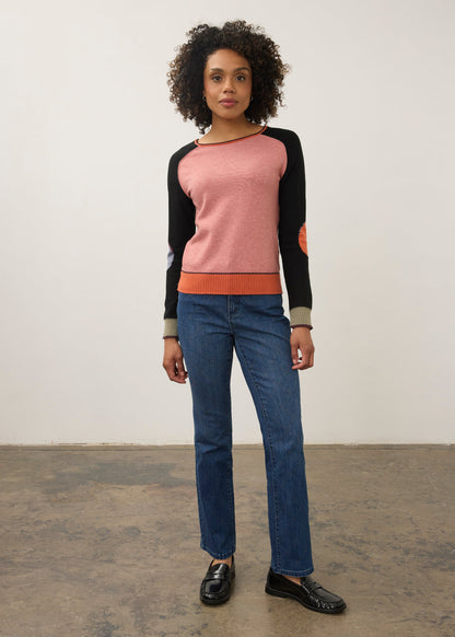 Long Sleeve Boatneck Sweater, Pink Mauve