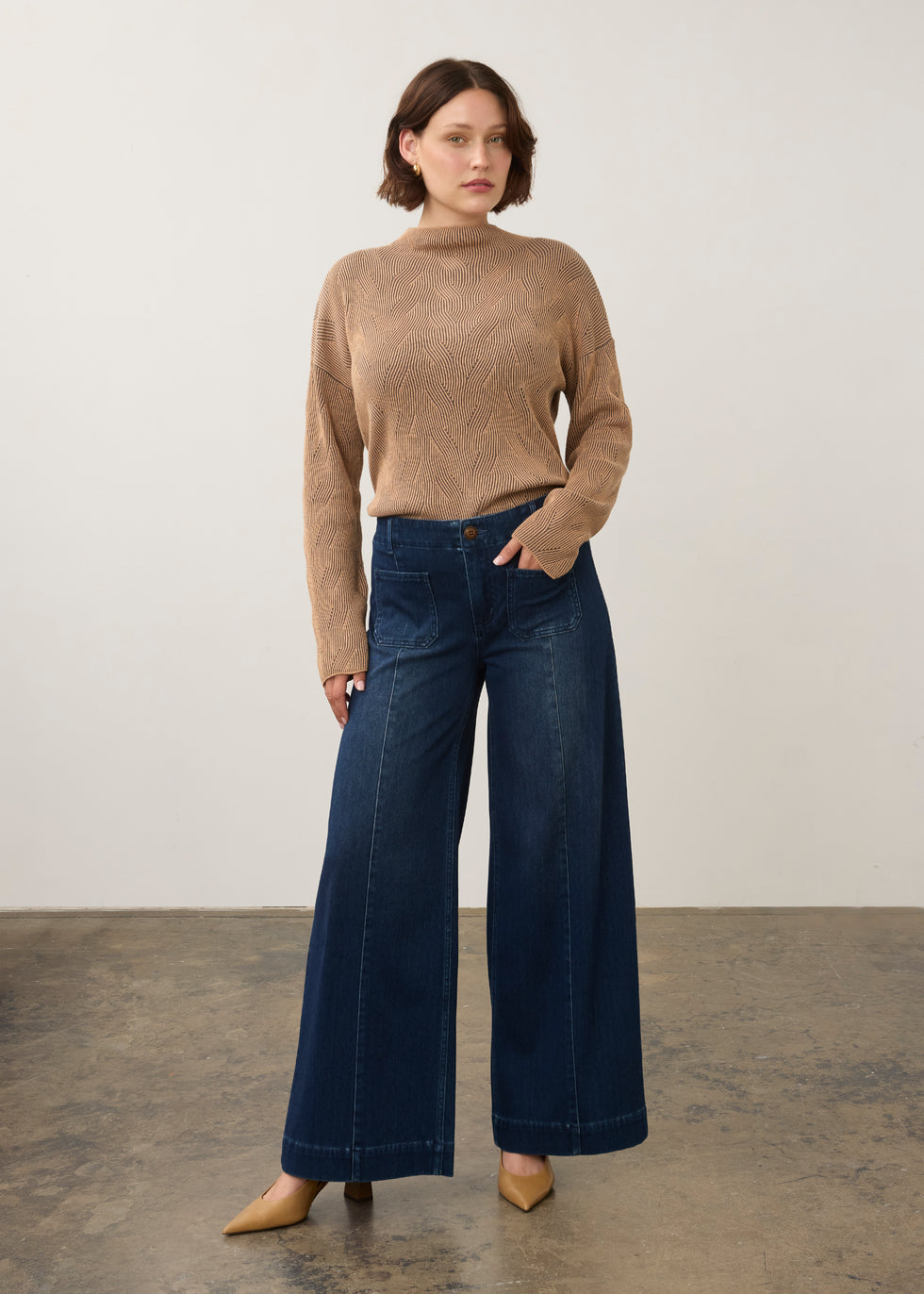 Wide Leg Denim, Dark Wash
