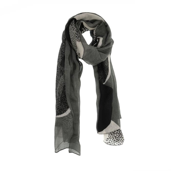 Grey Circles and Dots Scarf