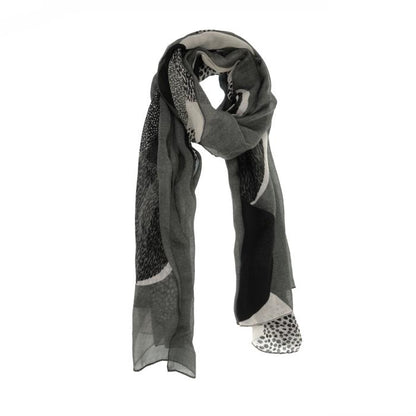 Grey Circles and Dots Scarf