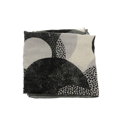 Grey Circles and Dots Scarf