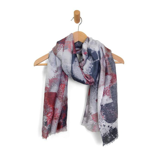 Ruby Leaf Imprint Scarf