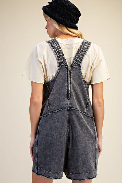 MINERAL WASHED TERRY SHORT ROMPER