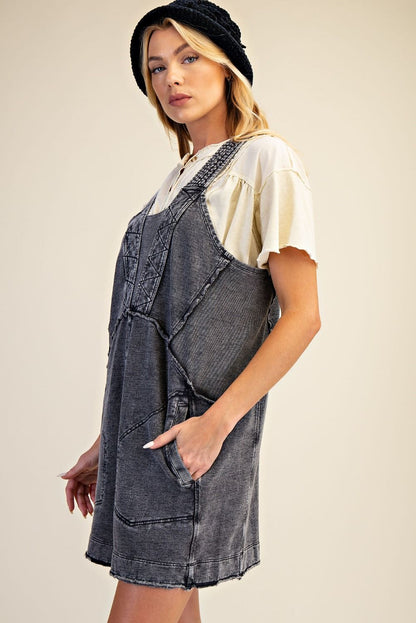 MINERAL WASHED TERRY SHORT ROMPER