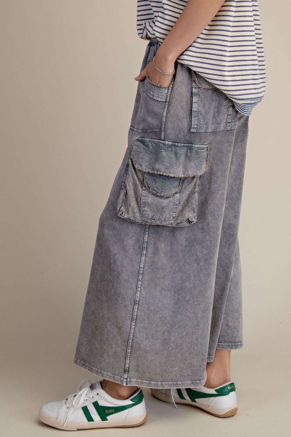 WASHED CARGO KNIT PANTS