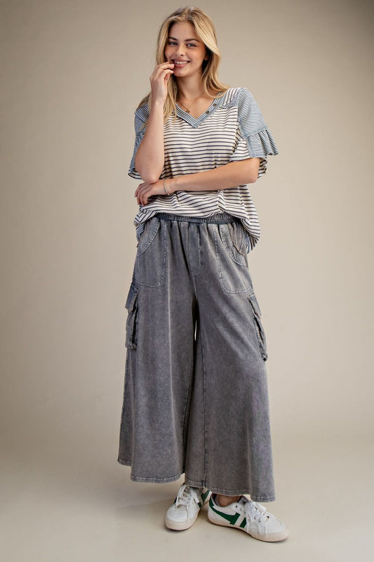 WASHED CARGO KNIT PANTS