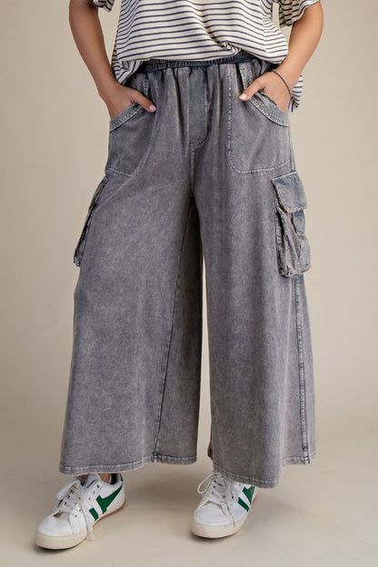 WASHED CARGO KNIT PANTS