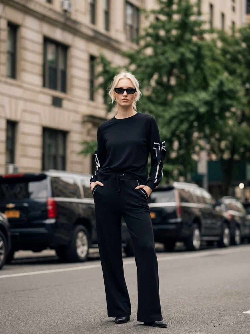 Black & White Statement Sleeve Top
