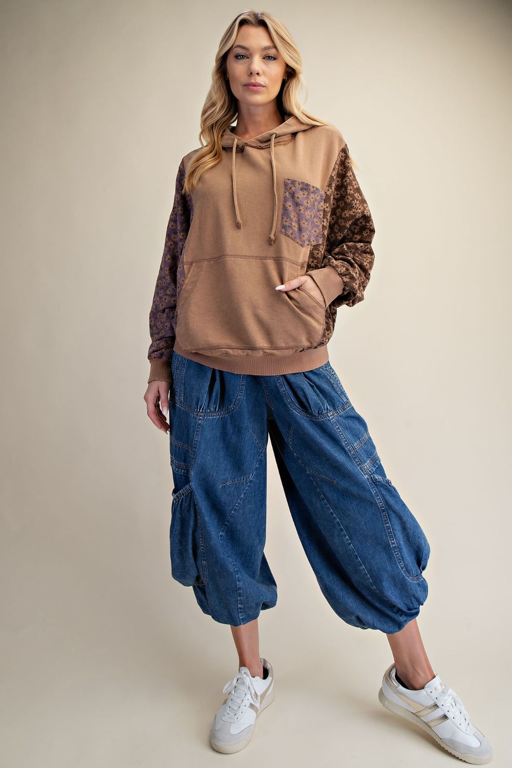 Mocha Mixed Print Mineral Wash