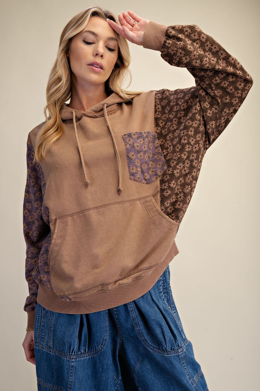 Mocha Mixed Print Mineral Wash