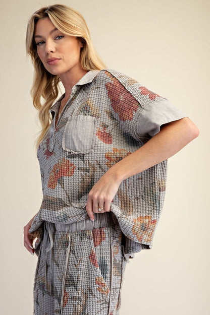 Short Sleeve Floral Print