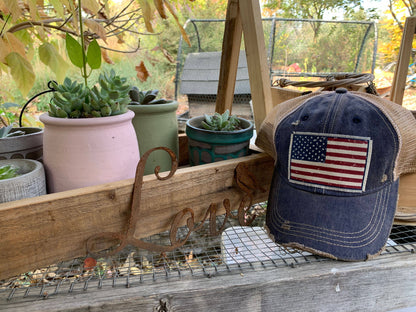 American Flag USA Distressed Trucker Hat Baseball Cap