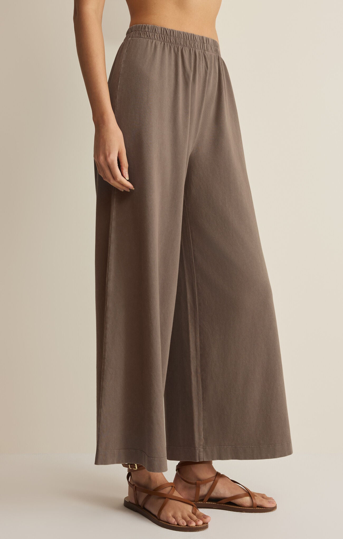 Scout Jersey Crop Flare Pant- Taupe