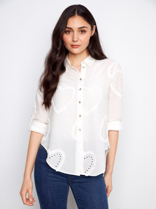 Textured Cotton Button-Down Shirt