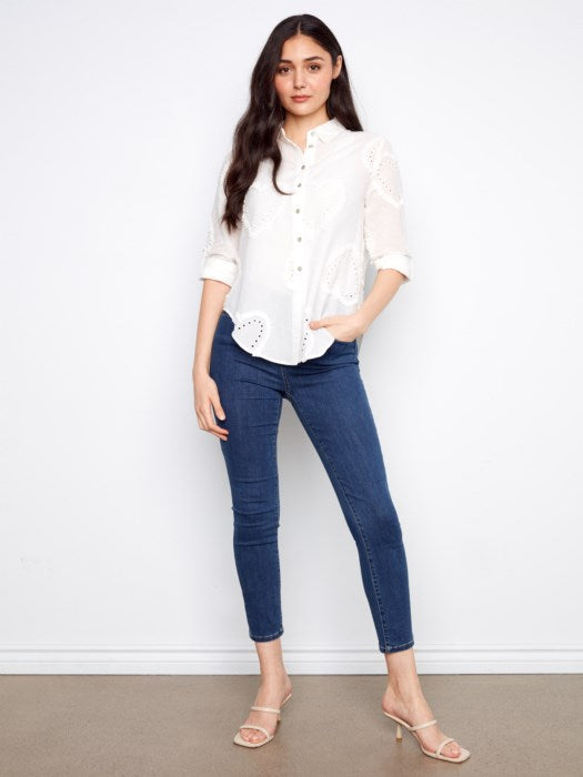 Textured Cotton Button-Down Shirt