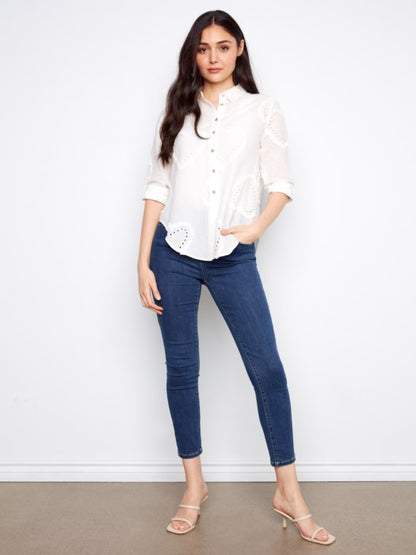 Textured Cotton Button-Down Shirt