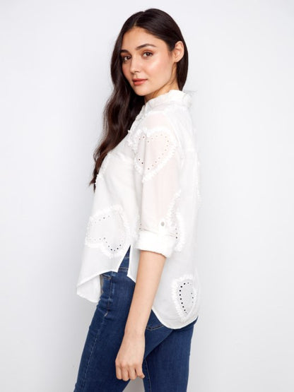 Textured Cotton Button-Down Shirt