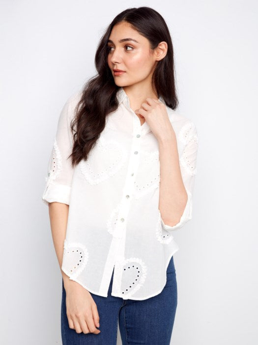 Textured Cotton Button-Down Shirt
