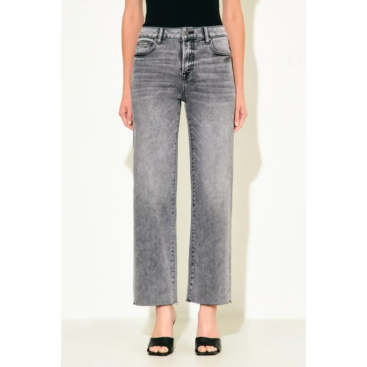 HIDDEN WASHED GREY CLASSIC STRAIGHT WITH CLEAN CUT HEM
